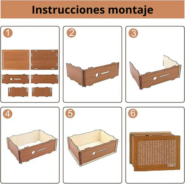 AhorraFácil™ - Hucha de Madera con Contador
