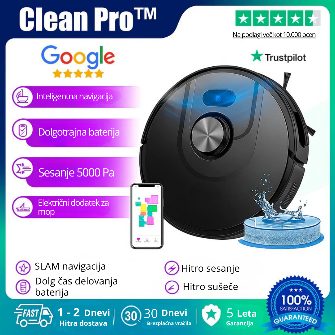 Inteligentni robotski sesalnik 3 v 1 CleanPro™ - V800 2025
