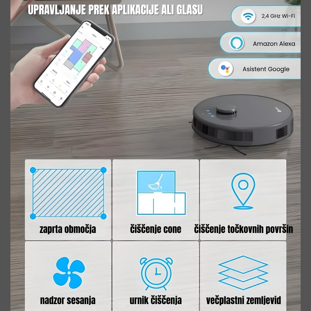 Inteligentni robotski sesalnik 3 v 1 CleanPro™ - V800 2025