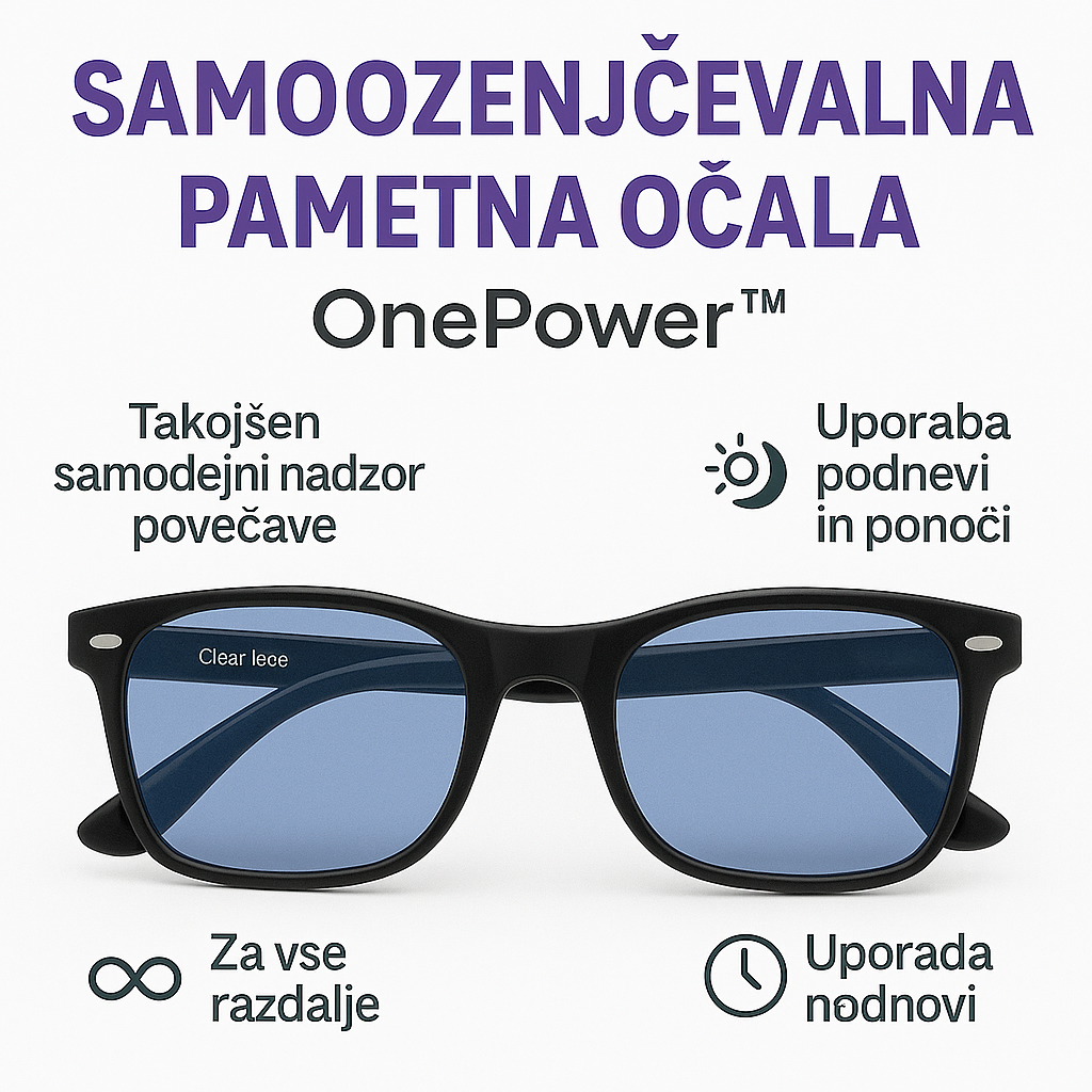 SAMONASTAVLJIVA PAMETNA OČALA ONEPOWER™ – ZA DAN IN NOČ