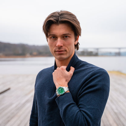 FullSet™ - Švicarska ura Ascend Submarine – Kovinsko Zelena