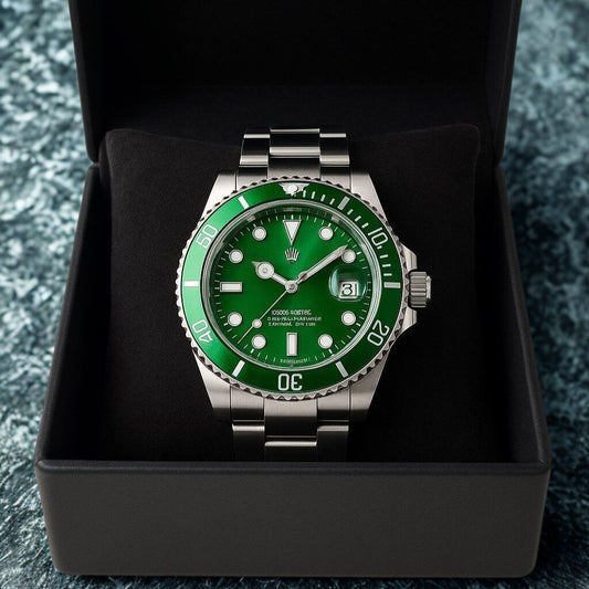 FullSet™ - Švicarska ura Ascend Submarine – Kovinsko Zelena