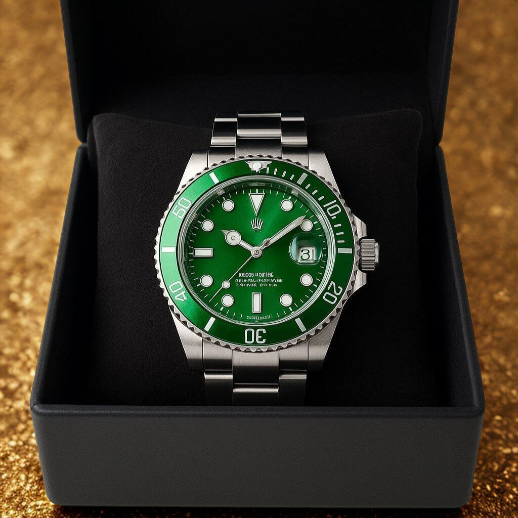 FullSet™ - Švicarska ura Ascend Submarine – Kovinsko Zelena