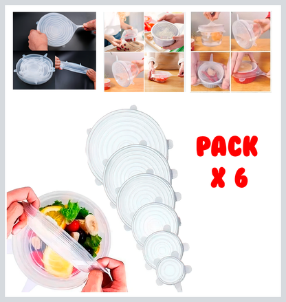 Pack 6 Tampas de Silicone Reutilizáveis - Tampy™